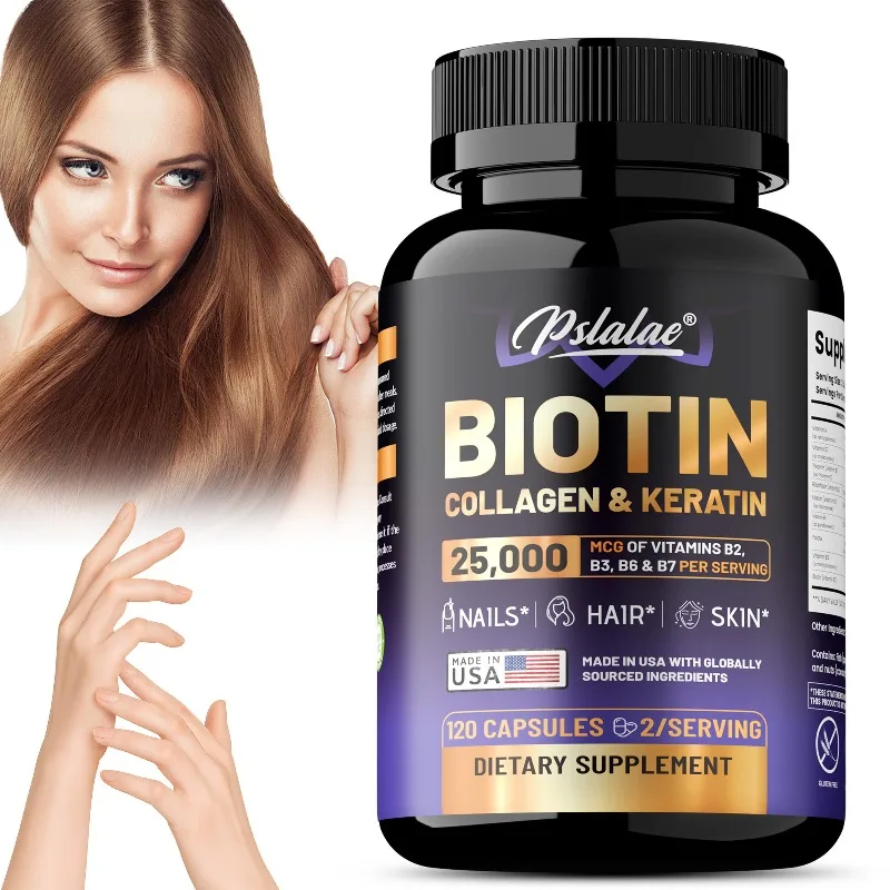 Biotin Hair Growth - อาหารเสริมไบโอติน คอลลาเจน เคราติน - รองรับสุขภาพผิวและเล็บ ส่งเสริมการเจริญเติบโตของเส้นผม