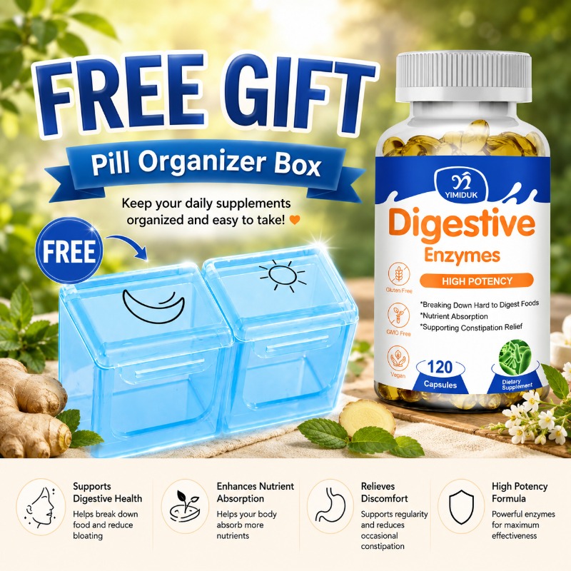 Digestive Enzyme Blend - แคปซูลเอนไซม์ย่อยอาหารออร์แกนิก ผสมโปรไบโอติก ช่วยบรรเทาอาการท้องผูก สนับสนุนสมดุลการย่อยอาหาร บำรุงพลังชีวิตประจำวัน