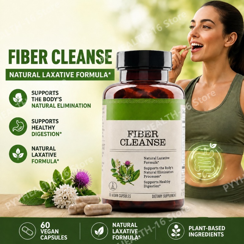 Digestive Enzyme Blend - แคปซูลไฟเบอร์คลีนซ์ ไซเลียมฮัสค์ พร้อมเอนไซม์ช่วยย่อยอาหาร ผสมผสานสมุนไพรไฟเบอร์เพื่อสนับสนุนการย่อยอาหารในชีวิตประจำวัน 60 แคปซูลวีแกน