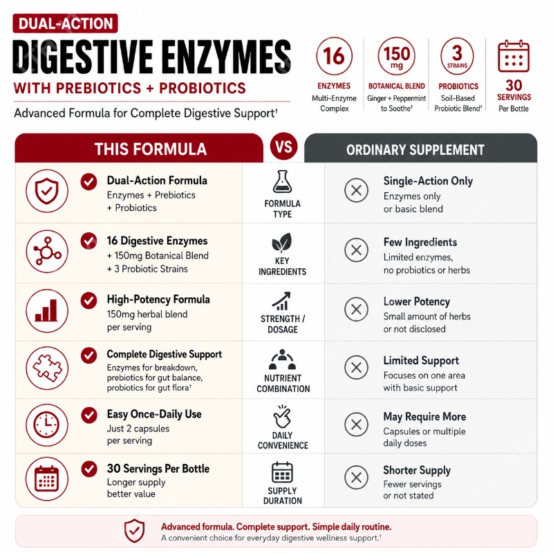 เอนไซม์ย่อยอาหารพร้อมพรีไบโอติ - Digestive Enzyme Blend บทวิจารณ์และราคา