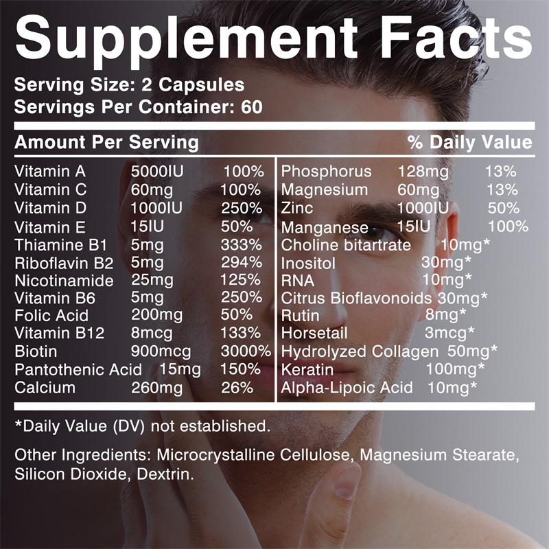 อาหารเสริมเร่งผมยาวสำหรับผู้ชา - Biotin Hair Growth บทวิจารณ์และราคา