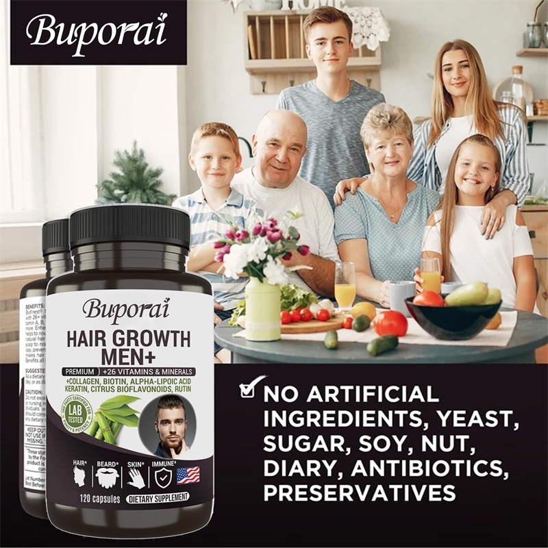 อาหารเสริมเร่งผมยาวสำหรับผู้ชา - Biotin Hair Growth บทวิจารณ์และราคา