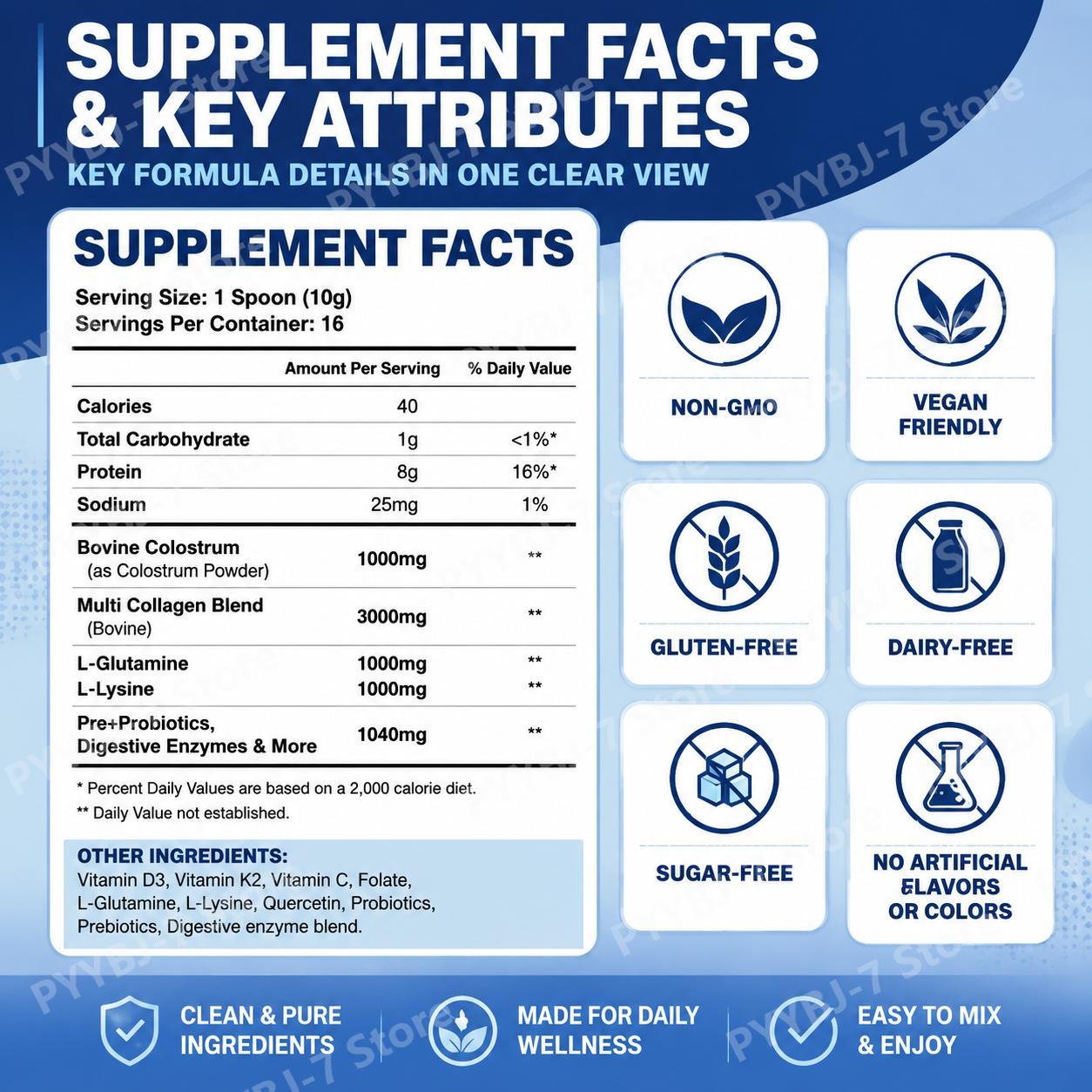 ผงคอลลาเจนคอลอสตรุมสำหรับผู้ให - Digestive Enzyme Blend บทวิจารณ์และราคา