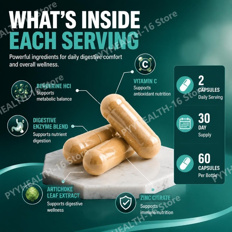 แคปซูลเสริมการย่อยอาหารผสมเบอร - Digestive Enzyme Blend บทวิจารณ์และราคา